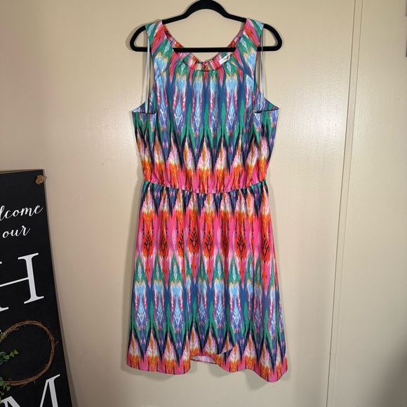 Athleta Ikat Martinique Multi Color Dress XL - Picture 2 of 11